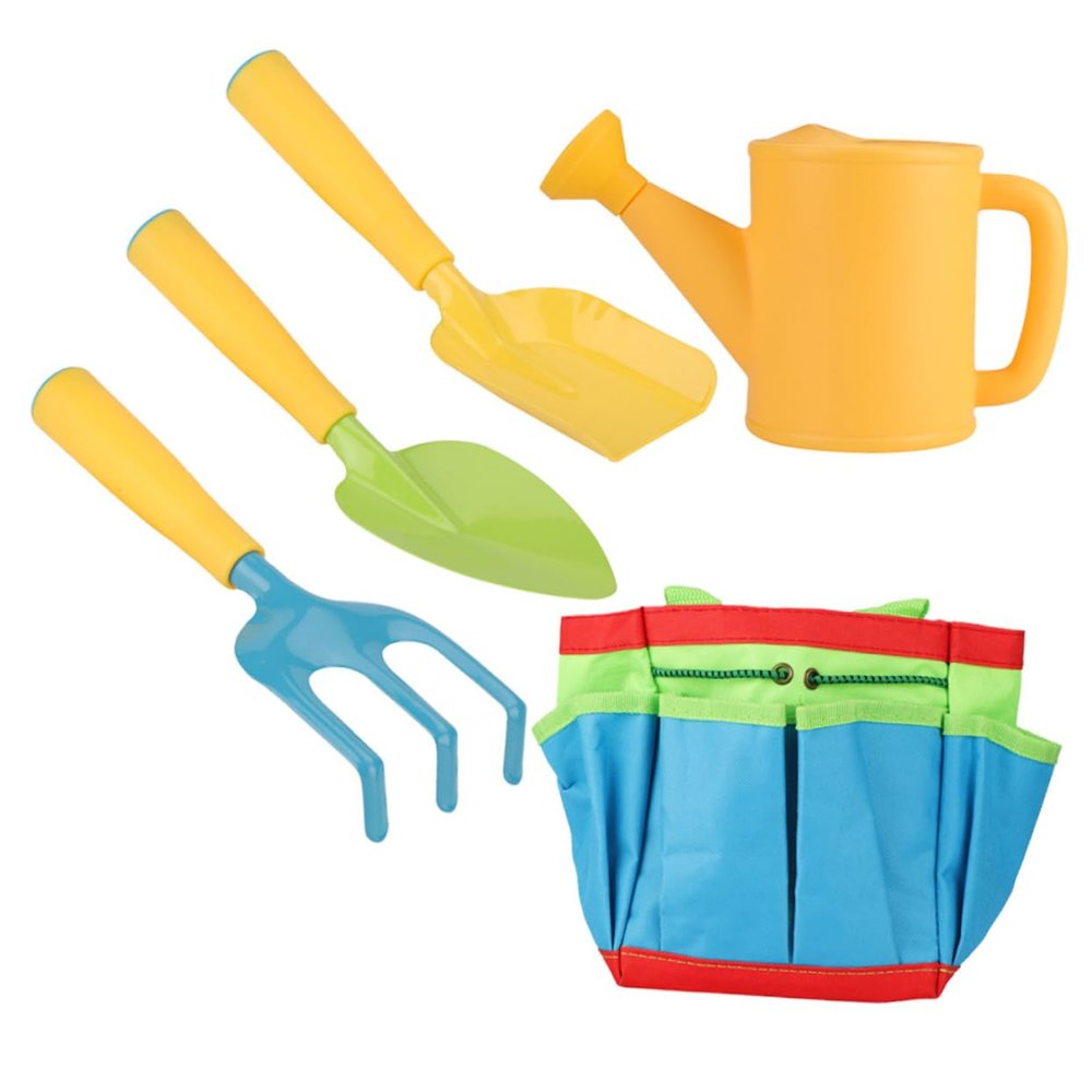 Hohopeti Boys and Girls Gardening Tool Set for Boys and Girls Mini Garden Tools Watering Can Shovel and Rake for Outdoor Planting and Beach Fun