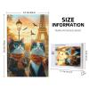 CDSASHCA Two Cats Posing by Eiffel Tower 1000pcs Wooden Puzzle,Whimsical Stress Relief,Enjoy The Solving Process,Opulent Stress Relief,Ideal for Relaxation and Family FunGifts for Family view 3
