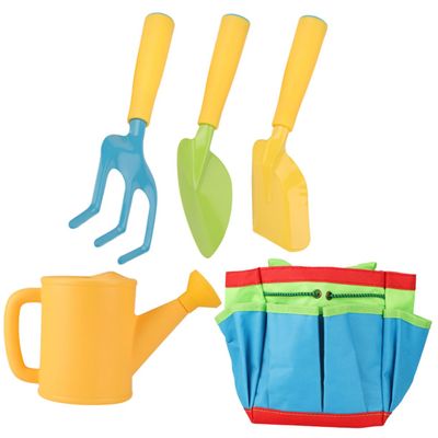 ORFOFE Boys and Girls Gardening Tools Set Mini Shovel Rake Watering Can Outdoor Gardening Supplies for Boys and Girls for Beach and Planting Activities