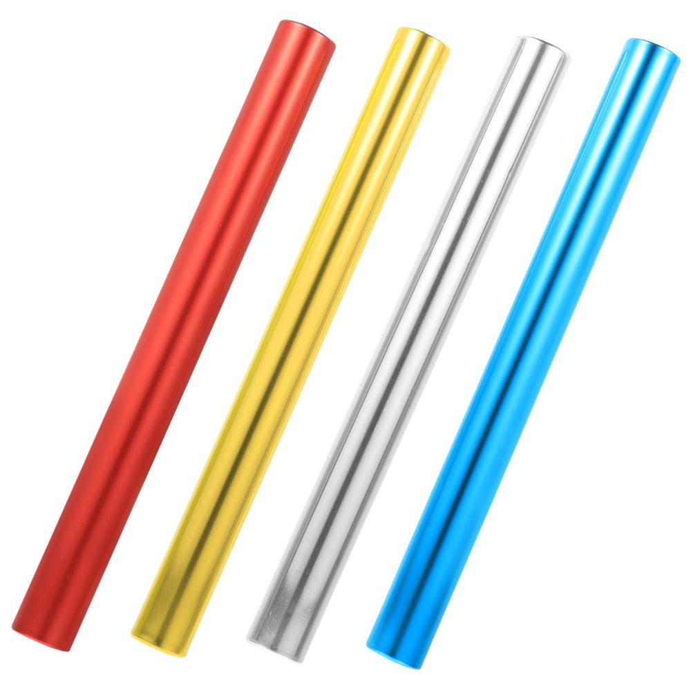 ADOCARN 4pcs Compact Relay Sticks for Boys and Girls Lightweight Aluminum Alloy Relay Race Supplies Bright Colors for School Competitions and Daily Use