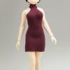 1:12 Scale Women Dress Mini Doll Elastic Dress Miniature Casual Stylish Fashion Clothing for 6'' Action Figure Body Accessory, red view 4