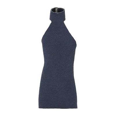 1:12 Scale Women Dress Mini Doll Elastic Dress Miniature Casual Stylish Fashion Clothing for 6'' Action Figure Body Accessory, Dark Blue