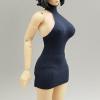 1:12 Scale Women Dress Mini Doll Elastic Dress Miniature Casual Stylish Fashion Clothing for 6'' Action Figure Body Accessory, Dark Blue view 3