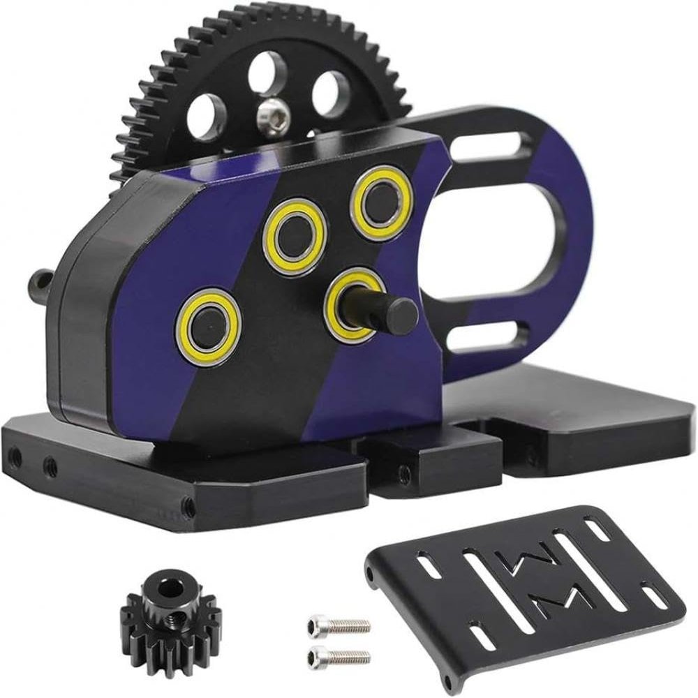 AMK 1/10 Overdrive 30% Metal Differential Transmission with Skid Plate Compatible with RC Crawler Element Gspeed(Purple)