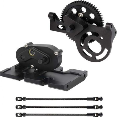 AMK 1/10 Transmission with 30% Overdrive Gear Box and 3 Pcs Driveshafts Compatible with Compatible RC Crawler II Element Chassis(Black)