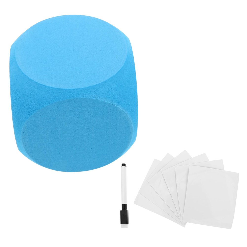 Toddmomy DIY Eva Blank Dice with Writable Stickers Pen Interactive Team Building Game Accessory for Group Fun Activities Bright Color for Engaging Play