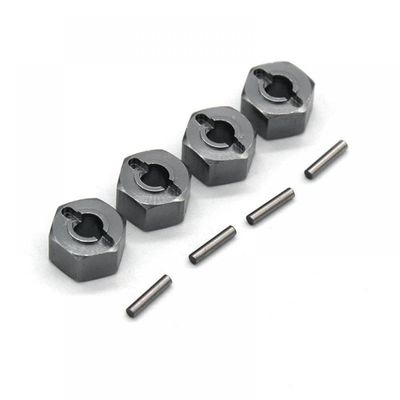 4Pcs 12Mm Wheel Hex Hub Adapter Compatible with H16 16207 16208 16209 16210 Compatible with 1/16 RC Car Parts Accessories(Dark Grey)