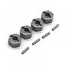 4Pcs 12Mm Wheel Hex Hub Adapter Compatible with H16 16207 16208 16209 16210 Compatible with 1/16 RC Car Parts Accessories(Dark Grey) view 1