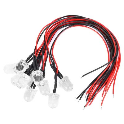 Fafeicy 50PCs Pre Wired LED Diodes, 10mm Orange 12V Light Emitting Diodes DIY Parts with 20cm Wires for Circuit Indicator RC Model Lighting