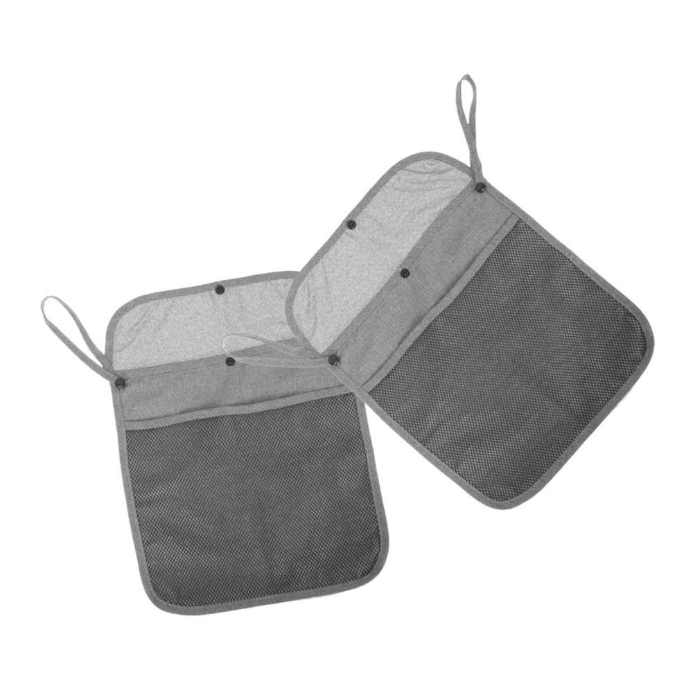 ERINGOGO 2pcs Stroller Organizer Bag Capacity Mesh Storage for Essentials and Practical Sundries Bag for Travel Gray