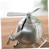 Abaodam Helicopter Coin Saving Money Box Cute Mini Piggy Bank for Adorable Office Desktop Ornament Present for Adults Silver view 2