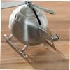 Abaodam Helicopter Coin Saving Money Box Cute Mini Piggy Bank for Adorable Office Desktop Ornament Present for Adults Silver view 4