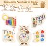 Gracano Owl Activity Wall ToysBusy Board, Wooden Montessori Sensory Toys, Learning Activity Center for Playroom,Daycare, Nursery, Classroom, Educational Toys for Toddler view 4