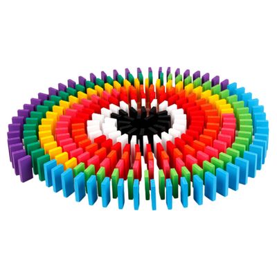 Abaodam 120PCS Wooden Domino Building Blocks Educational Colors for Adults Creative Game for Development of Imagination Team Spirit and Practical Skills