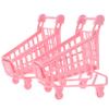 KOMBIUDA 2pcs Mini Shopping Cart Trolley Model Creative Storage Container for Playtime and Imaginative Games Safe Design with Smooth Edges Compact view 1
