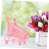 KOMBIUDA 2pcs Mini Shopping Cart Trolley Model Creative Storage Container for Playtime and Imaginative Games Safe Design with Smooth Edges Compact view 2