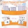 BOBOKA Curved Playing Card Holders for Kids Adults Seniors, Set of 2 Wood Cards Holders for Playing Cards, 3 Tiers, Hands Free Cards Holders for Family Card Game Night, Canasta, Bridge, Poker Parties view 4