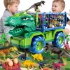 DULONIME Dinosaur Cars Truck Toys for Kids 3-5 with 8 Dinosaur Figures, Activity Play Mat, Jurassic Play Set for Boys and Girls Ages 5-7 view 1