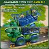 DULONIME Dinosaur Cars Truck Toys for Kids 3-5 with 8 Dinosaur Figures, Activity Play Mat, Jurassic Play Set for Boys and Girls Ages 5-7 view 2