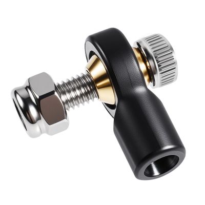 FOCMKEAS Lever Steering Linkage Tie Rod End Ball Head End, M3 3.0xL15mm Tie Rod End Ball Head Holder, Plastic Thread Ball Joint with M3 Screws for RC Model Car Boat Airplane Black