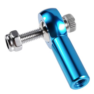 FOCMKEAS Lever Steering Linkage Tie Rod End Ball Head End, M3 3.0xL26mm Tie Rod End Ball Head Holder, Aluminum Thread Ball Joint with M3 Screws for RC Model Car Boat Airplane Blue