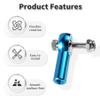FOCMKEAS Lever Steering Linkage Tie Rod End Ball Head End, M3 3.0xL26mm Tie Rod End Ball Head Holder, Aluminum Thread Ball Joint with M3 Screws for RC Model Car Boat Airplane Blue view 3