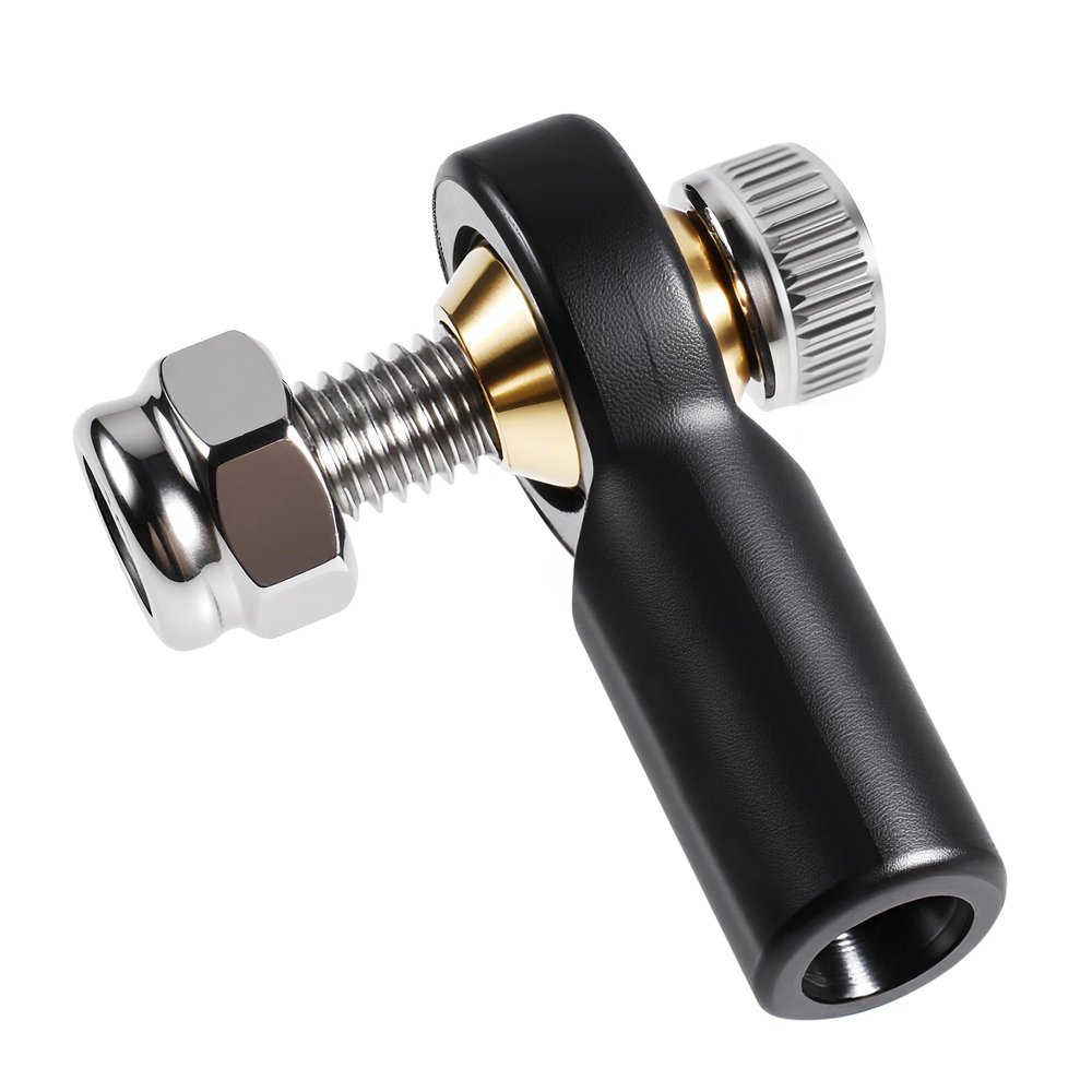 FOCMKEAS Lever Steering Linkage Tie Rod End Ball Head End, M3 3.0xL20mm Tie Rod End Ball Head Holder, Plastic Thread Ball Joint with M3 Screws for RC Model Car Boat Airplane Black
