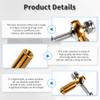 FOCMKEAS Lever Steering Linkage Tie Rod End Ball Head End, M2 2.0xL15mm Tie Rod End Ball Head Holder, Aluminum Thread Ball Joint with M2 Screws for RC Model Car Boat Airplane Gold view 4