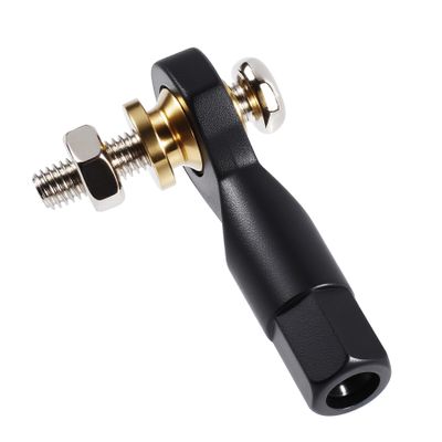 FOCMKEAS Lever Steering Linkage Tie Rod End Ball Head End, M3 3.0xL29mm Tie Rod End Ball Head Holder, Single Protrusion Thread Ball Joint with M3 Screws for RC Model Car Boat Airplane Black