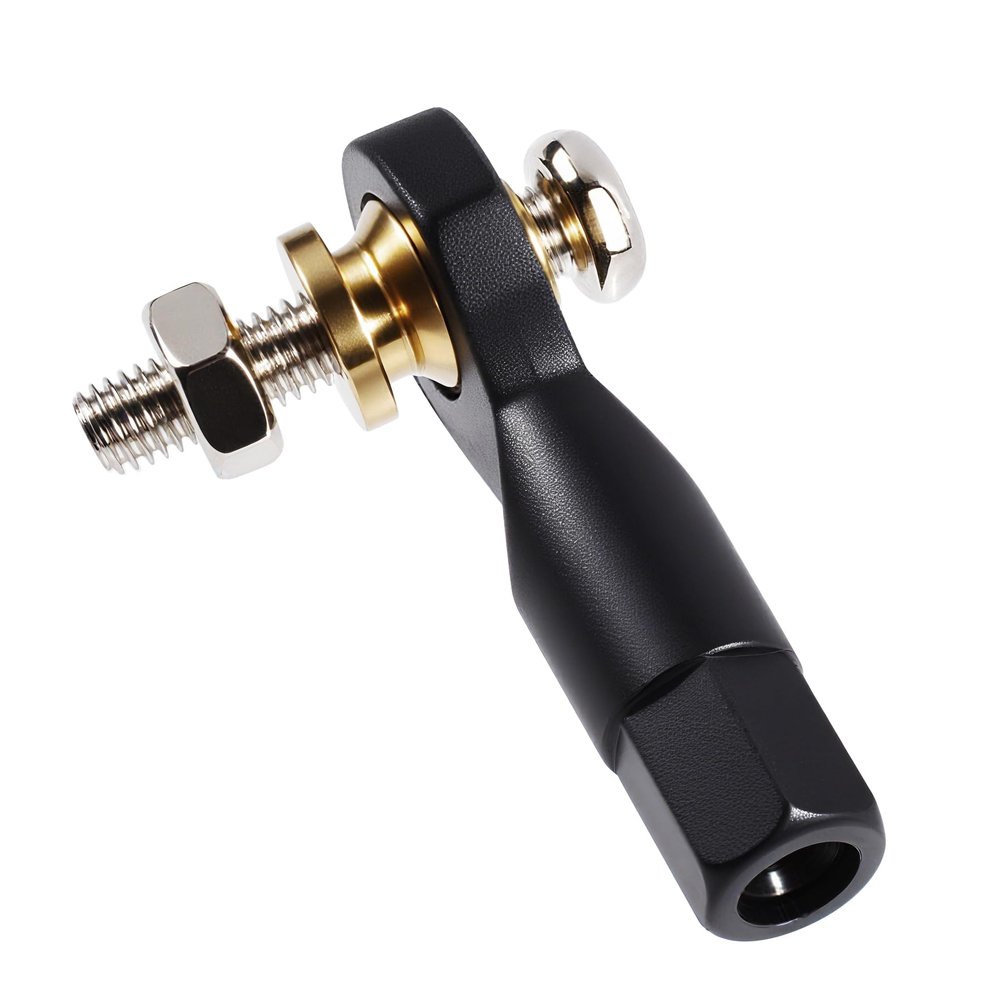 FOCMKEAS Lever Steering Linkage Tie Rod End Ball Head End, M3 3.0xL29mm Tie Rod End Ball Head Holder, Single Protrusion Thread Ball Joint with M3 Screws for RC Model Car Boat Airplane Black