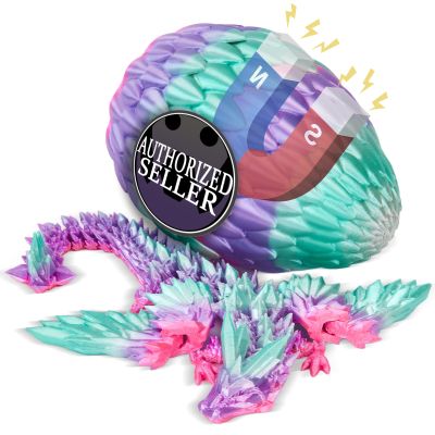 TBOLINE 3D Printed Dragon with Wings,Dragons in Easter Egg Fillers,Sensory Articulated Dragon in Egg Fidget Toy,Easter Basket Stuffers for Kids Boys Girls,Flying Dragons Figure Toys