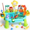 Pupu Pig Water Table Play Sink Toys for Toddlers, Kids Play Kitchen Sink with Running Water, 360 Electric Faucet, Floating Fishing Game, Sensory Water Table Toys for Boys Girls Summer Gifts view 1