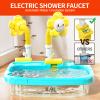 Pupu Pig Water Table Play Sink Toys for Toddlers, Kids Play Kitchen Sink with Running Water, 360 Electric Faucet, Floating Fishing Game, Sensory Water Table Toys for Boys Girls Summer Gifts view 3