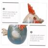 Abaodam Ceramic Chicken Coin Bank Cute Money Saving Pot Craft Decor for Home Decoration Fun for Boys and Girls and Adults view 2