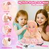 41PCS Deluxe Makeup Doll head for Girl Kid, Hair Head Styling Salon Doll Toy, Pretend Play Hair Styling Kit With Hairdryer Curling Iron Eye Shadow Powder Hair Clip Set Birthday Gift for 8+ Child view 2