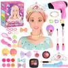 Ylpaprm 41PCS Deluxe Hair Styling Doll Head Makeup for Girl Kid, Pretend Play Doll with Hair Salon Toy Beauty Stylist with Crown Hairdryer Curling Iron Hairpins Powder Lipstick Kit Birthday for Girl view 1