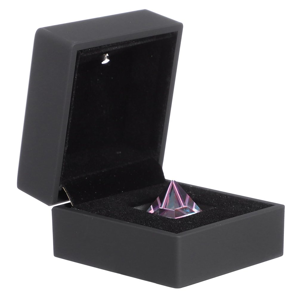 Alipis Pyramid Optical Prism Decorative Storage Box for Computer Desk Astronomy Decor Ornament