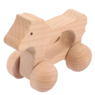 Toddmomy Wooden Grasping Car for Montessori Push Car with Wheels Safe and Vehicle for Grasping Sensory Play and Teething Relief