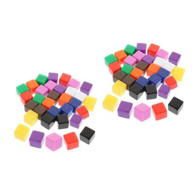 Abaodam 2sets Blank Plastic Dice Unfinished Sided Cubes for DIY Projects Custom Making Dice for Board Games Crafting Teaching and Family Fun 30pcs*2