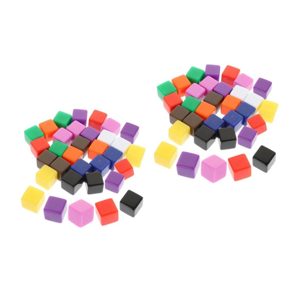 Abaodam 2sets Blank Plastic Dice Unfinished Sided Cubes for DIY Projects Custom Making Dice for Board Games Crafting Teaching and Family Fun 30pcs*2