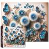 Blue Dandelion Bouquet Flower Jigsaw Puzzles 1000 Pieces for Adults Beautiful Butterfly Leaf Plants Challenging Family Activity Games Unique Home Decor Gifts Gifts for Friends and Family view 1