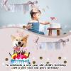 1st Birthday Decoration pink checkered bow High Chair Banner For girl No.1 checkered Crown Cake Topper First Birthday Party Decorations view 3