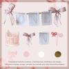 1st Birthday Decoration pink checkered bow High Chair Banner For girl No.1 checkered Crown Cake Topper First Birthday Party Decorations view 4