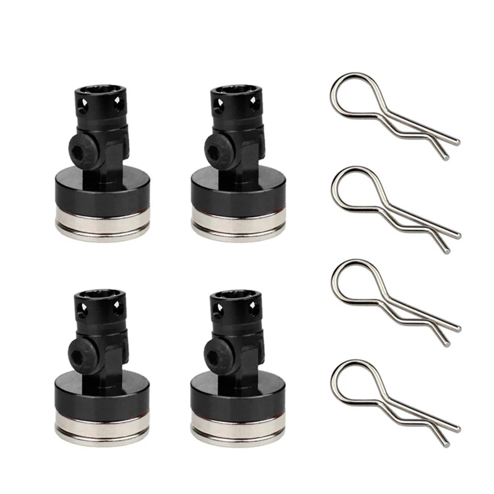 RC Car Parts for Axial for SCX10 for Traxxas for TRX4 D90 D110 for HSP for Drift for Sakura 1/10 RC Car Body Posts Magnet Invisible Fixed Mount Clip RC Car Parts(Black)