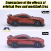 10 Set 1/64 Wheels and Tires Set, Chameleon Color 1 64 Scale Wheels with 5 Styles of Rims and Rubber Tires for 1/64 Diecast Cars Upgraded and Modified Rubber Tires (10set) view 3