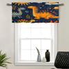 TOWINSFB Cute Cartoon Space Dinosaur Window Valances, Rod Pocket Playful Star Moon Animal Window Treatment Short Curtains for Kitchen/Bathroom/Living Room, 54" W X 18" L view 1