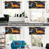 TOWINSFB Cute Cartoon Space Dinosaur Window Valances, Rod Pocket Playful Star Moon Animal Window Treatment Short Curtains for Kitchen/Bathroom/Living Room, 54" W X 18" L view 3