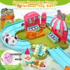 Hamster Track Toys for Kids - Pretend Play Ice Cream Theme Educational Track Car Games Set with 2 Mini Hamster Toys & Accessories, Birthday Toy for 3 4 5 6 7 Year Old Toddlers Boys Girls view 2