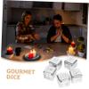 JOINPAYA 5Pcs Stainless Steel Food Decision Dice Fun Dinner Decider Dice for Family Gatherings Travel Adventures Food Exploration Creative Present Idea for Foodies view 2
