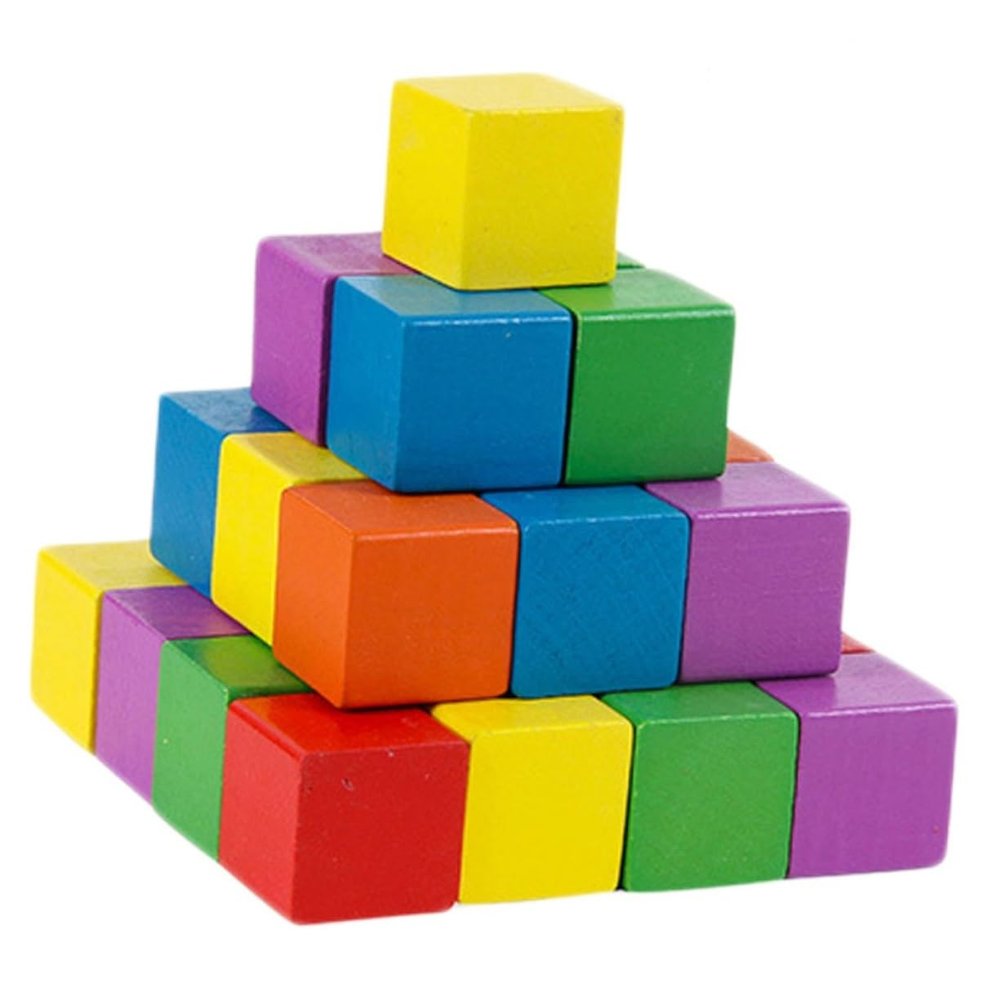 ERINGOGO 1set Wooden Cube Blocks for Early Childhood Education Smooth Craft Cubes for Projects and Mathematics Teaching Aid Solid Design for -Term Use